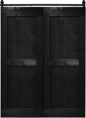 Produktbild von Pertura Falt-Schiebetür-Komplettset Yorick Midbar Vintage schwarz 1200x2250 mm inkl.Laufschiene mit Rolle,Griff-Set
