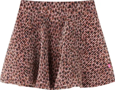 Produktbild von Kinderrock Altrosa Größe 128 Leopard mit elastischem Bund, ausgestelltem Saum, atmungsaktiv