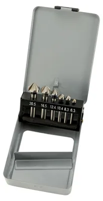 Produktbild von Hm Kegelsenker Satz 90°, 6 Tlg., Hss-G Stahl, Metallkassette
