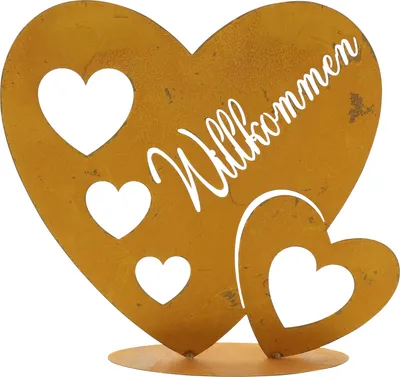 Produktbild von Edelrost Deko-Herz "Willkommen" 29 x 7 x 26 cm