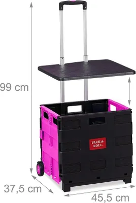 Produktbild von Famanu Einkaufstasche - Faltbarer Einkaufswagen mit Deckel