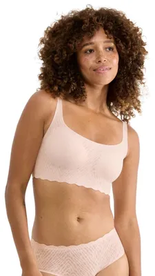 Obrázok produktu pre sloggi Dámske bustier Blue ZERO Feel Bliss ružové s volánikmi – veľkosť S