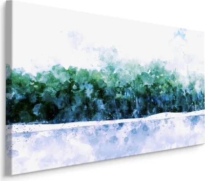 Obrázek produktu pro Obrázek abstraktní les - akvarel pohled na přírodu nástěnné dekorace ideální pro obývací pokoj s 3D efektem 120x80cm