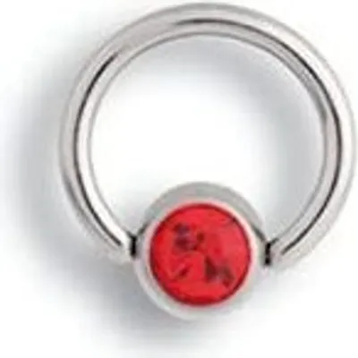 Produktbild von Karisma Titan G23 Lippenbändchen Piercing Stein Abgeflacht Flat Back 8mm- Rot