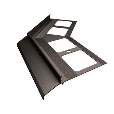 Zdjęcie produktu dla Renoplast Profil okapowy aluminiowy K30, Do posadzki klejonej na tarasy i balkony, Kąt zewnętrzny 135°, Grafit