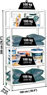 Image de Etagère Légère Avec Vis Comfort Plus 5/300 Blanc Blanc 2000x1000x300 - Simonrack