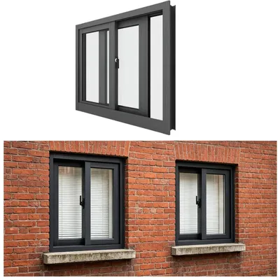 Zdjęcie produktu dla Aluminiowa okna przesuwne z moskitierą, wymiar 53x61 cm