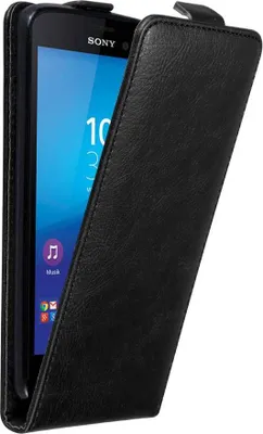 Produktbild von Cadorabo Hülle für Sony Xperia M4 AQUA Schutz Hülle in Schwarz Flip Etui Handyhülle Case Cover