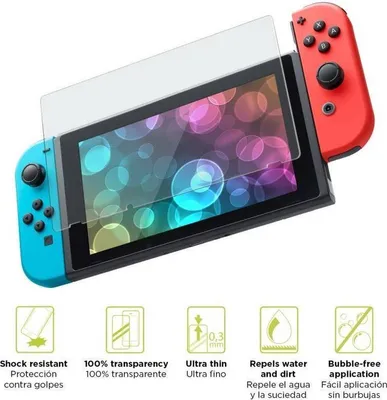 Zdjęcie produktu dla Folia ochronna na ekran do konsoli Nintendo Switch – pełna ochrona Full-HD, odporna na uderzenia, wykonana ze szkła hartowanego