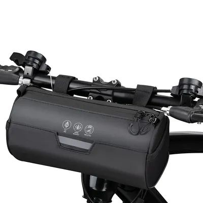 Produktbild von Wasserdichte Fahrradlenkertasche – Fahrradlenker-Rolltasche mit großem Reflektorbereich, Fahrrad-Fronttasche mit wasserdichtem Reißverschluss