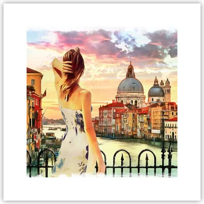 Produktbild von Poster - Poster ohne Rahmen - Venedig Brücke Wasser - 30x30 cm - Wand Bild - Wanddeko - Wandbilder - Kunstposter - Wandposter - Bilder - Kunstdruck - Wanddekoration - Wandbild - P2XAC30x30-3495