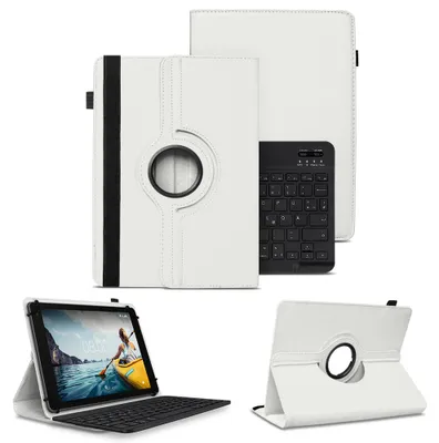 Produktbild von Schutzhülle Tastatur für Vale Tablet V11E LTE-4128 Tasche Bluetooth Hülle QWERTZFarben:Weiss