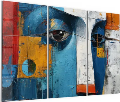 Produktbild von DEQORI Glasbild Echtglas 3x50x100 cm 'Gesichter der Kunst' Wandbilder XXL groß