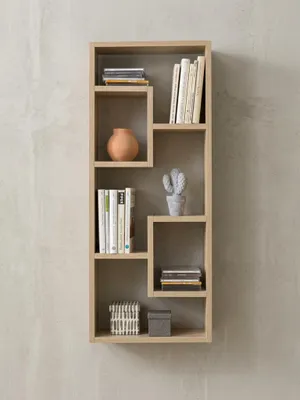 Produktbild von Wandregal "Itter": Modernes Design, Vielseitige Verwendung, Spanplattenmaterial. Beige, 36x15x90 cm | Kadima Design