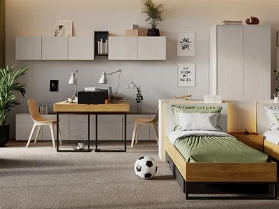 Obrázek produktu pro Studentská sestava s postelí 90x200 SONRISA 7 - ořech hickory / silk flow