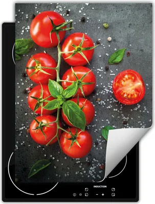 Produktbild von DarHaus Herdabdeckplatte Einteilig Küche Abdeckplatte für Glaskeramikfeld Abdeckung Induktionskochfeld Aufrollbare Matte 40x52 cm, schiefer - Tomaten