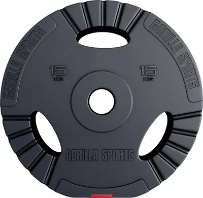 Produktbild von GORILLA SPORTS® Olympia Hantelscheiben - 15kg Gewichte, 50mm Bohrung, Tri-Grip, Kunststoff - Gewichtsscheiben, Olympiascheiben, Hantelscheiben-Set, Hanteln
