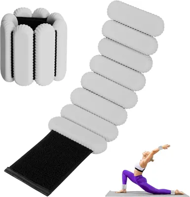 Obrázok produktu pre Závažia na zápästie a členky 2 ks, nastaviteľné 14-23 cm, pre fitness