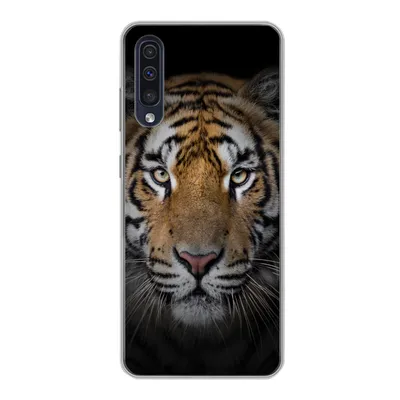 Produktbild von MuchoWow® Handyhülle Schutzhülle Hülle für Samsung Galaxy A30s Tiger - Wildtiere - Porträt - Schwarz - Tiere Silikon Softcase Handy Hülle - Karteninhaber