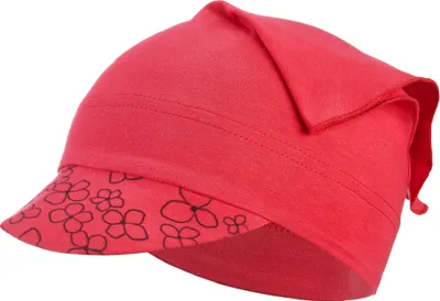 Produktbild von Schildkopftuch dünn Outlast® - Erdbeerrot/Erdbeerrot Blümchen, 3 | 42-44 cm