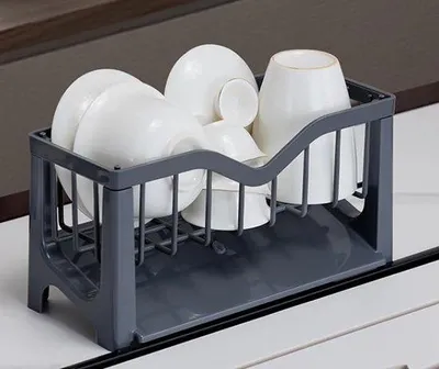 Immagine prodotto di Portaspazzolini da cucina in plastica nera con contenitore