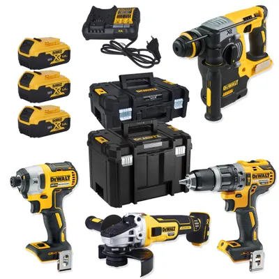 Produktbild von DeWalt Akku Werkzeug Set DCK422P3T-QW 3x5Ah 18V XR Li-Ion im 2 x TSTAK Koffer