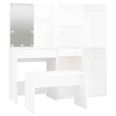 Obrázok produktu pre súprava toaletného stolíka vidaXL s LED bielym dreveným materiálom