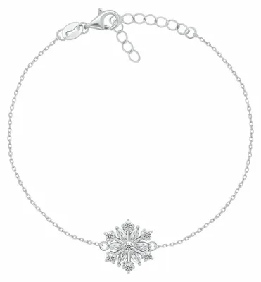 Obrázek produktu pro Okouzlující stříbrný náramek se zirkoniemi Snowflake BRC254W