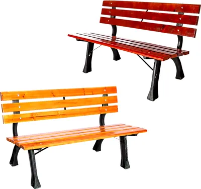 Produktbild von Parkbank Gartenbank Sitzbank Massivholz Gusseisen 120 x 56 x 70 cm