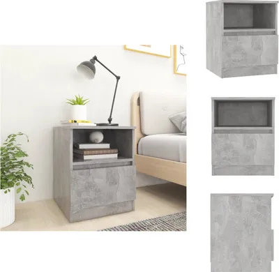 Obrázek produktu pro vidaXL Noční stolek betonový šedý 40x40x50 cm materiál na bázi dřeva - Noční stolky