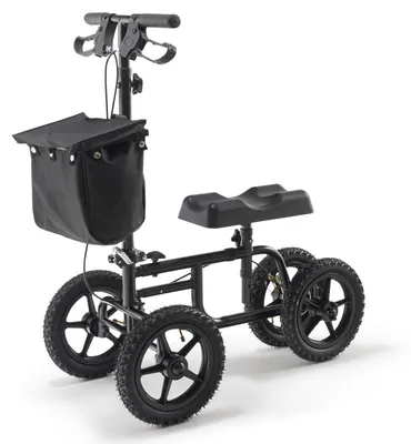 Immagine prodotto di SucceBuy, scooter per esercizi con telaio Acciaio al carbonio, manubrio regolabile e poggiagomito, ruota anteriore da 30 cm, doppi freni, dispositivo di riabilitazione per lesioni a caviglie, piedi e ginocchia, con capacità di carico fino a 160 kg
