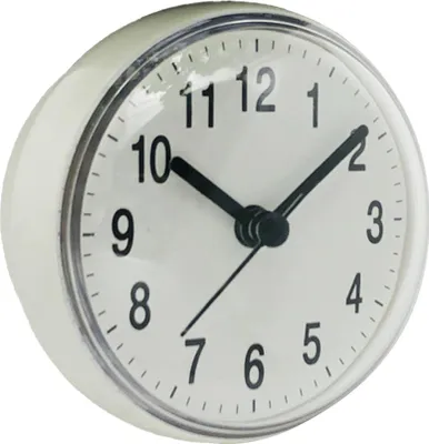 Produktbild von Mini-Wanduhr mit Saugnapf, beschlagfrei, wasserdicht, für Badezimmer, Küche und Bad,white