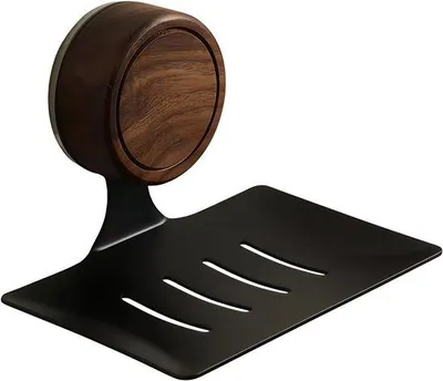 Produktbild von Selbstklebendes Seifenhalter aus Edelstahl, schwarz - ohne Bohren