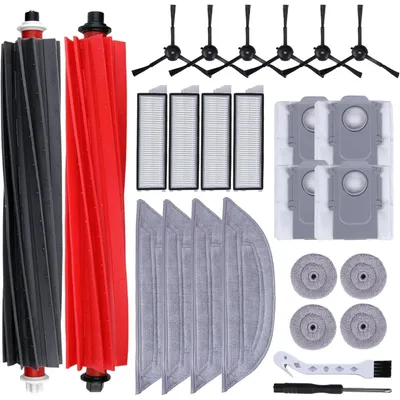 Produktbild von 26tlg Ersatzteil-Set für Roborock S8 MaxV Ultra Saugroboter – 2 Hauptbürsten, 4 Staubbeutel, 4 Wischtücher, 6 Seitenbürsten