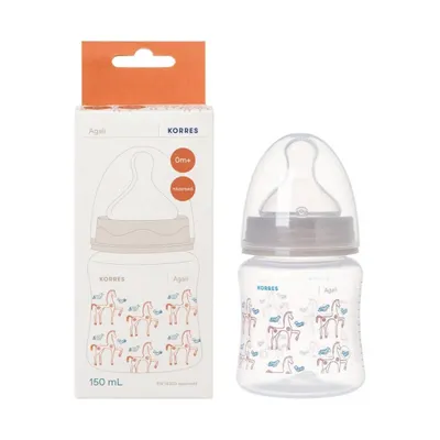 Image de Biberon KORRES avec tétine en silicone à débit lent, 150 ml