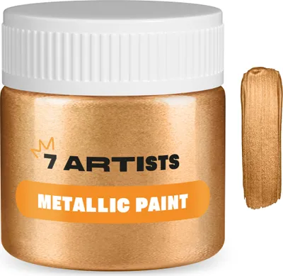 Produktbild von 7 Artists Acrylfarbe Bronze Metallic 50 ml | Acrylfarbe Metallic - Metallic Acrylfarben für Leinwand , Papier, Steine , Holz usw.