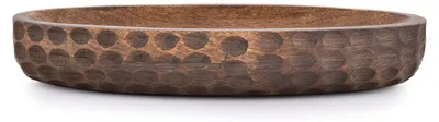 Dekorative Holzschale aus Mangoholz, handgeschnitzt, 35,56 cm