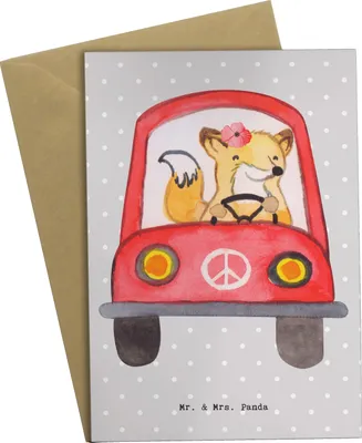 Produktbild von Mr. & Mrs. Panda Klappkarte Fahrlehrerin Herz - Grau Pastell - Geschenk, Fahrschule, hochzeitskarten, Roadtrip, Autofahrt, Fahrprüfung, Grußkarte, einladungskarten