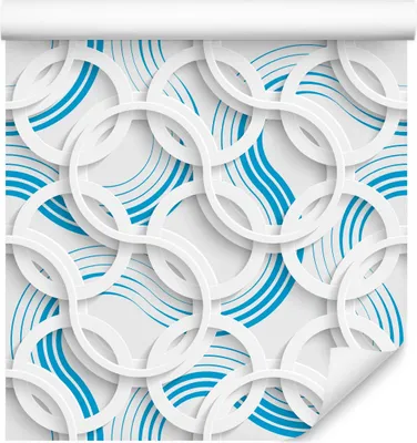 Produktbild von 10m VLIES TAPETE Rolle MINIMALISTISCHE Streifen Kreise 3D Dekor 6414