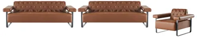 Produktbild von Sofas Modern Edelstahl 3-Sitzer Sofas Sessel Chesterfield Ledersofas