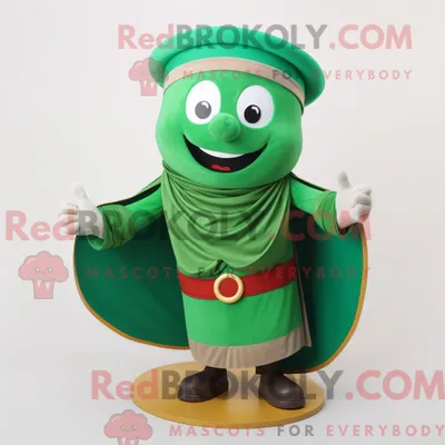 Produktbild von Grünes REDBROKOLY Ringmaster-Maskottchenkostüm mit Pullover und Wickelrock
