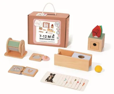 Obrázok produktu pre eliNeli Sada montessori hračiek pre bábätká 7–12 mesiacov - edukatívny box