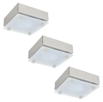 Produktbild von Möbel ABL Set Quadro 3x20W 60VA 230/12V G4 80mm Chrom matt/Satin/Stahlblech/Glas