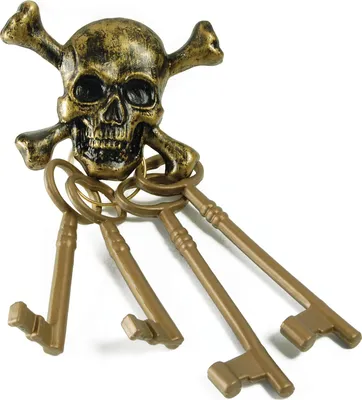 Image de Bristol Novelty Tête de mort Clé pirate en plastique BN2235 (taille unique) (Or)