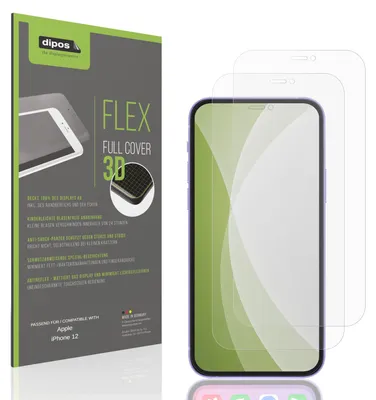 Image de 2x Full Cover mat Film pour Apple iPhone 12 Film de protection ecrán