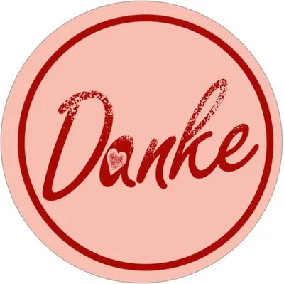 Produktbild von 24x Sticker Danke (Motiv 2) 4cm Geschenk Aufkleber runde Spruch Etiketten