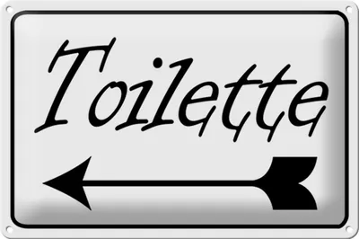 Produktbild von Blechschild Hinwei 30x20cm Toiletten Pfeil links
