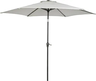 Produktbild von Sonnenschirm - Hellgrau - mit Kurbel - Aluminiumgestell - Ø 270 cm