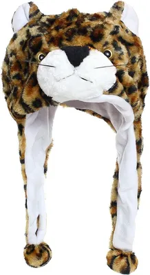 Produktbild von Glamexx24 Plüsch Tier Ohr Hut Tiermütze Kostüm Karneval Cap Pinguin Tiger Cosplay Kinder-Farbe: Braun