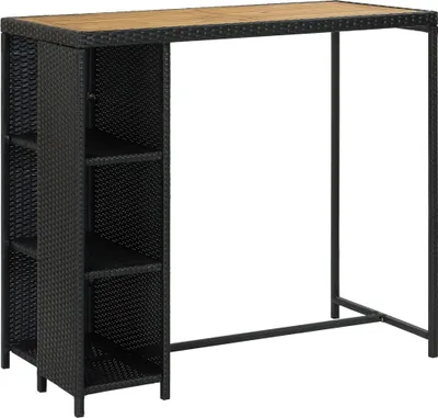 Obrázok produktu pre vidaXL 5-dielny záhradný barový set s vankúšmi Poly ratan Black